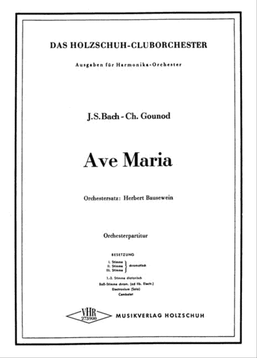 Ave Maria (Meditation) Accordion Orchestra scores gallery preview page 1