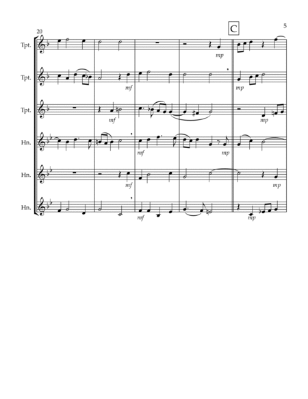 Sing Joyfully (Eb) ( Brass Sextet) (3 Trp, 3 Hrn)