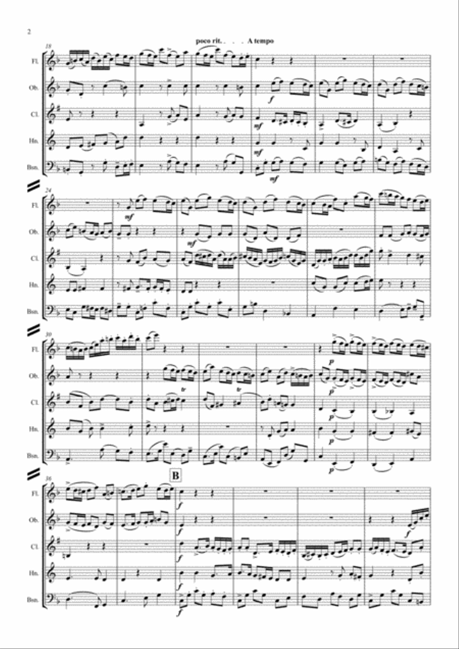 Parry: Lady Radnor's Suite (complete) - wind quintet Woodwind Quintet scores gallery preview page 2