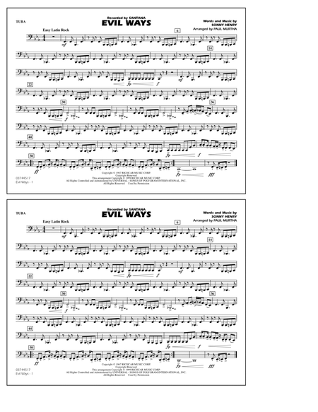 Evil Ways (arr. Paul Murtha) - Tuba