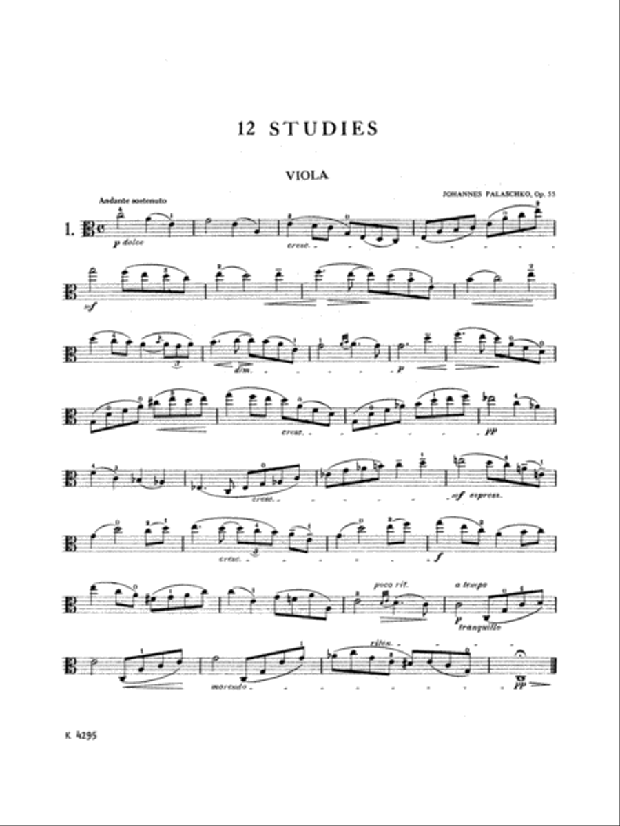 Twelve Studies, Op. 55 Viola Solo scores gallery preview page 4