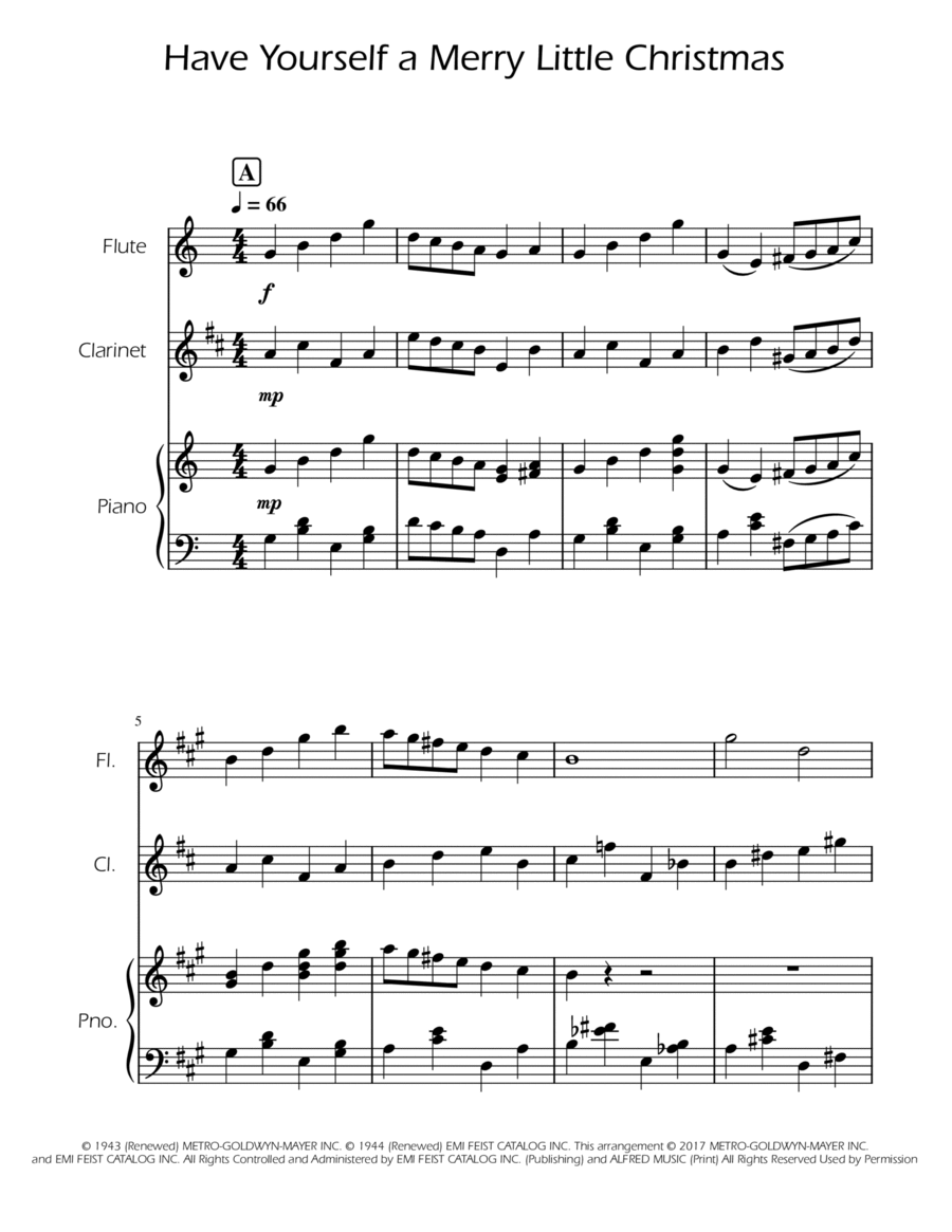 Have Yourself A Merry Little Christmas Woodwind Duet scores gallery preview page 1