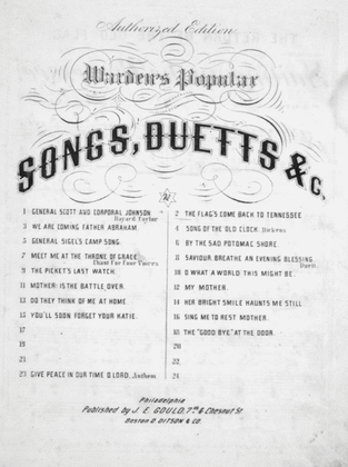 Warden's Popular Songs, Duetts, Etc The Flag's Come Back To Tennessee