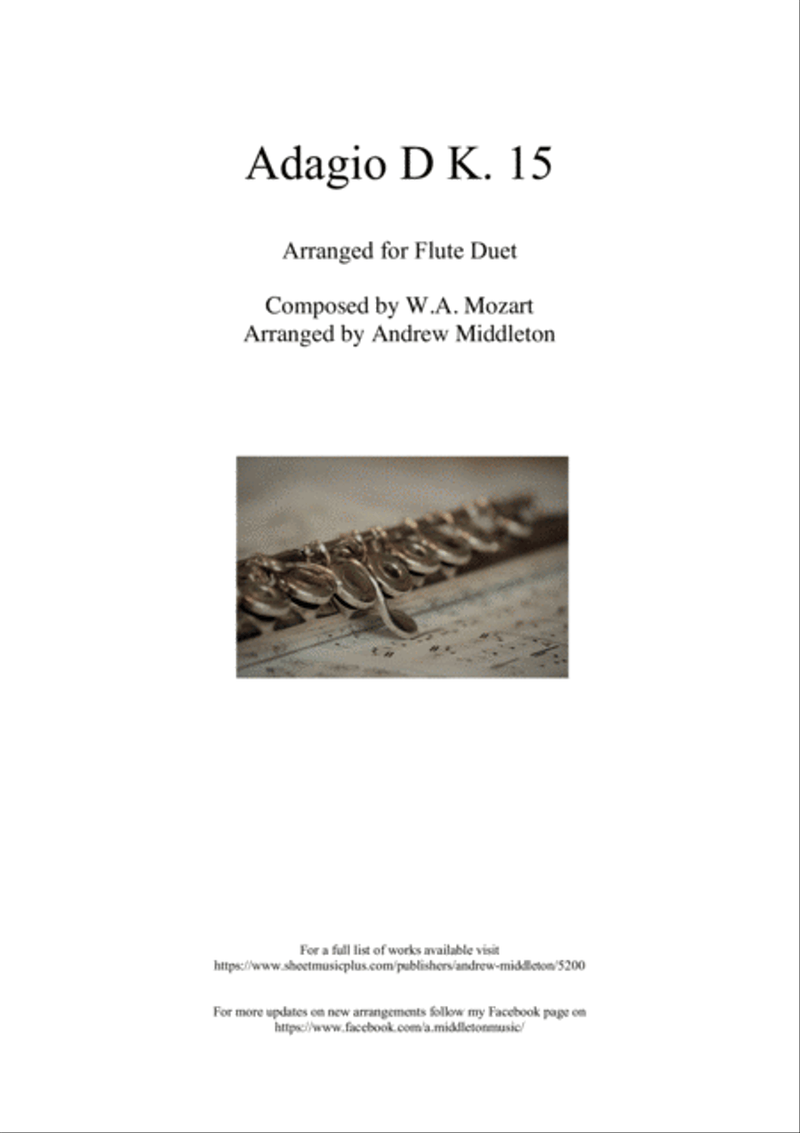 Adagio in D arranged for Flute Duet Flute Duet scores gallery preview page 1