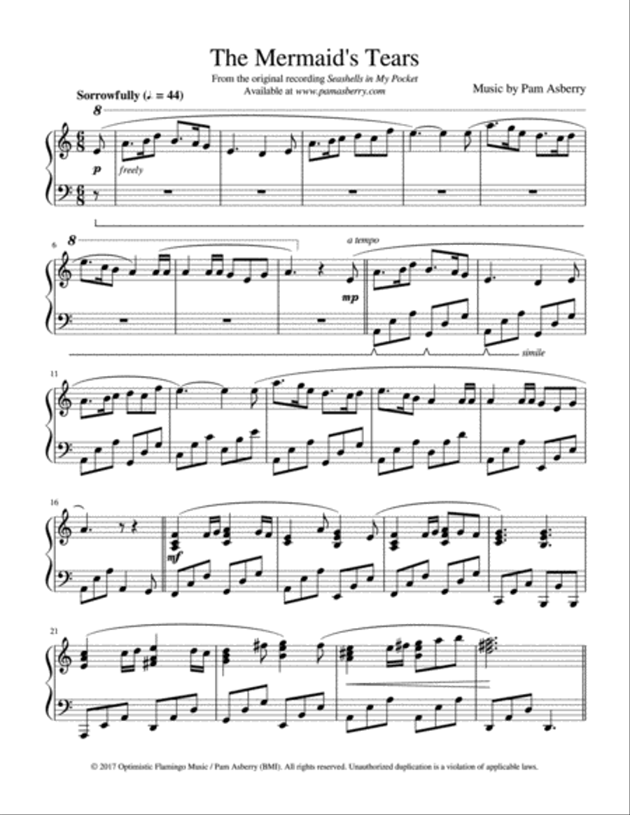 The Mermaid's Tears Piano Solo scores gallery preview page 1