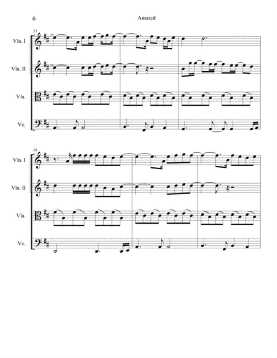 Amazed Amazed String Quartet scores gallery preview page 6