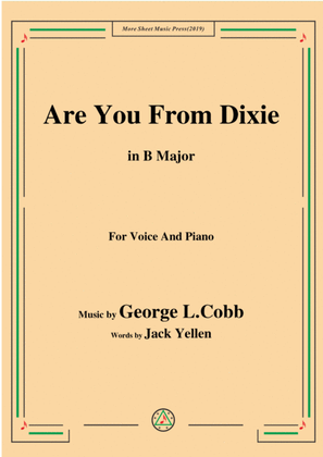Book cover for George L. Cobb-Are You From Dixie,in B Major,for Voice&Piano