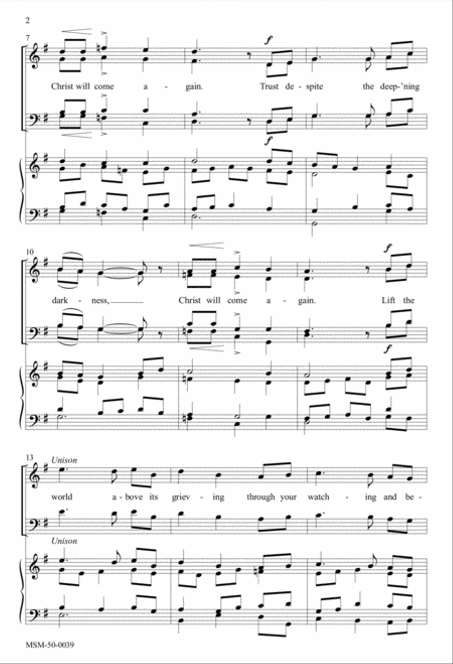 Advent Promise (Christ Will Come Again) 4-Part scores gallery preview page 2