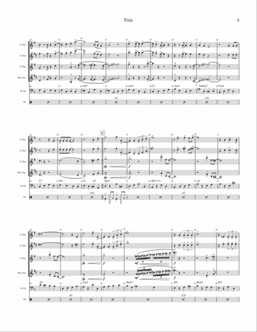That Old Black Magic Saxophone Quartet scores gallery preview page 3