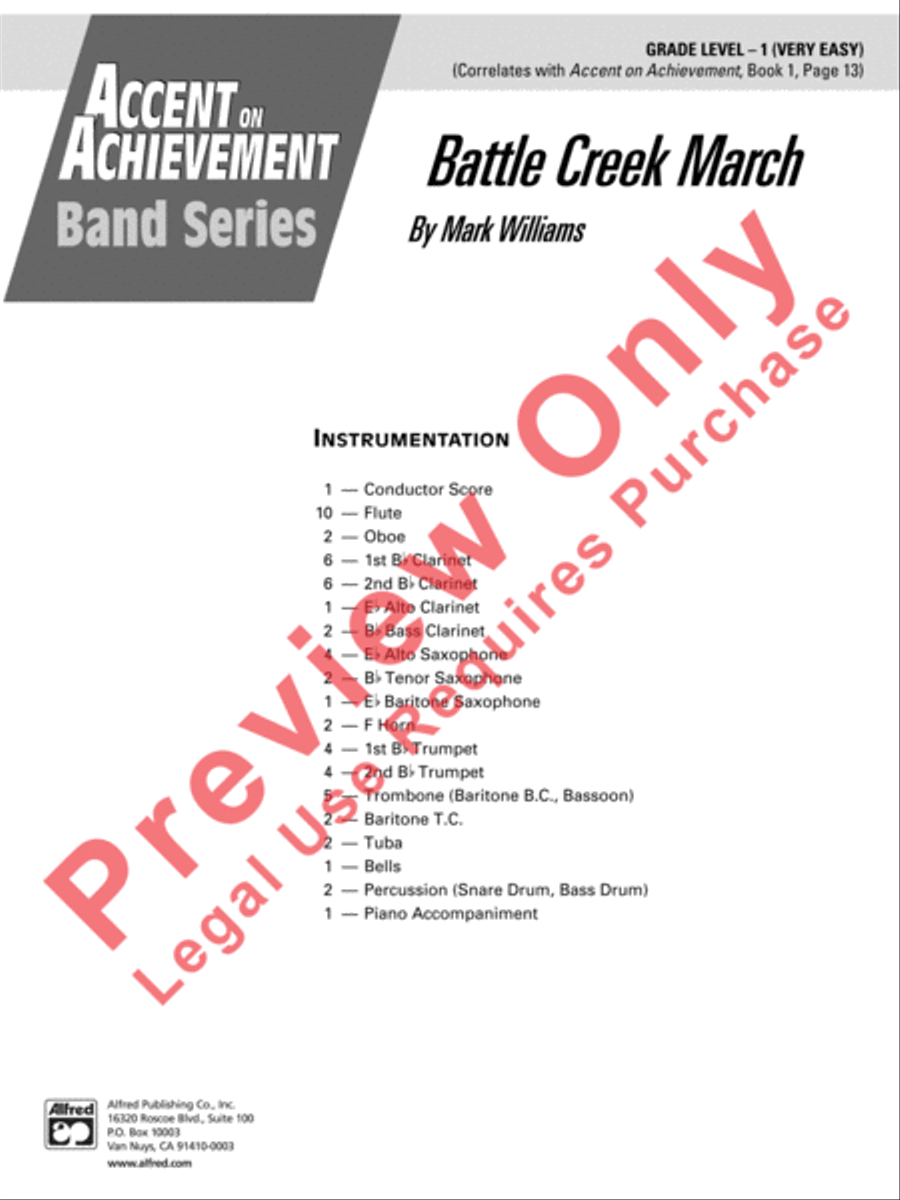 Battle Creek March Battle Creek March Concert Band scores gallery preview page 2