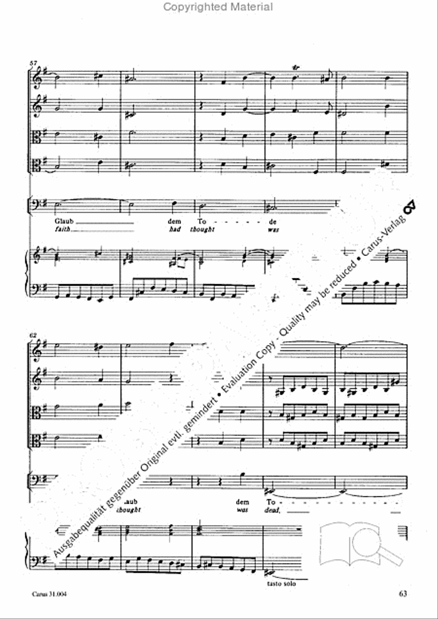 Christ lay in death's cold prison (Christ lag in Todesbanden) 4-Part scores gallery preview page 61