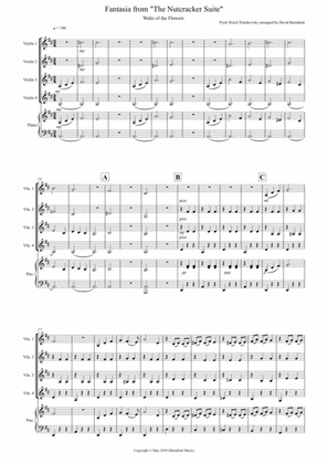 Waltz of the Flowers (Fantasia from the Nutcracker) for Violin Quartet