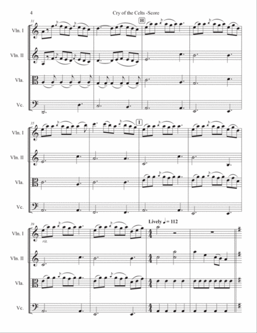 Cry Of The Celts Cry Of The Celts String Quartet scores gallery preview page 4