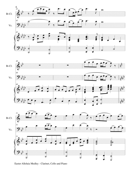 EASTER ALLELUIA MEDLEY (Trio – Bb Clarinet, Cello/Piano) Score and Parts image number null