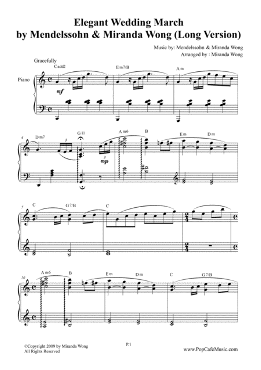 Elegant Wedding March (Long Version) by Miranda Wong Elegant Wedding March (Long Version) by Miranda Wong Piano Solo scores gallery preview page 2