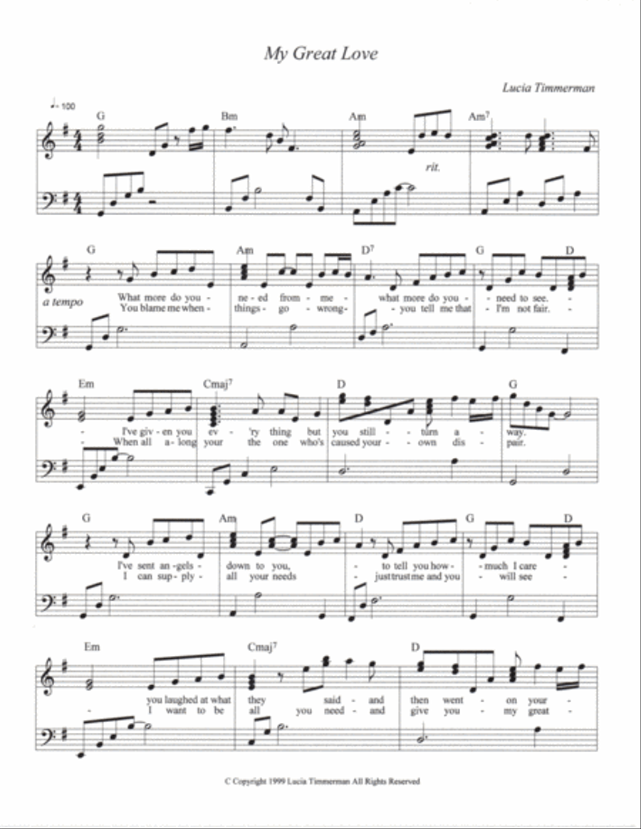 My Great Love My Great Love Voice scores gallery preview page 1