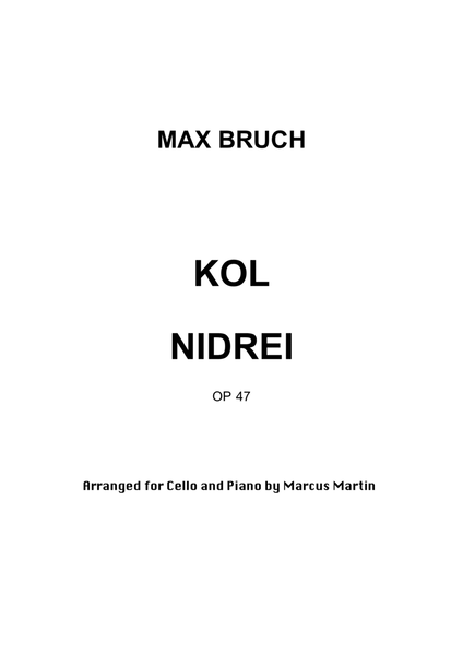 Kol Nidrei arranged for Cello and Piano