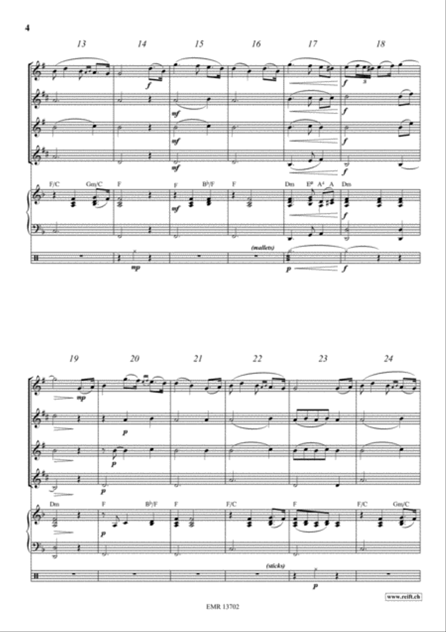 The Last Rose Of Summer Saxophone Quartet scores gallery preview page 4