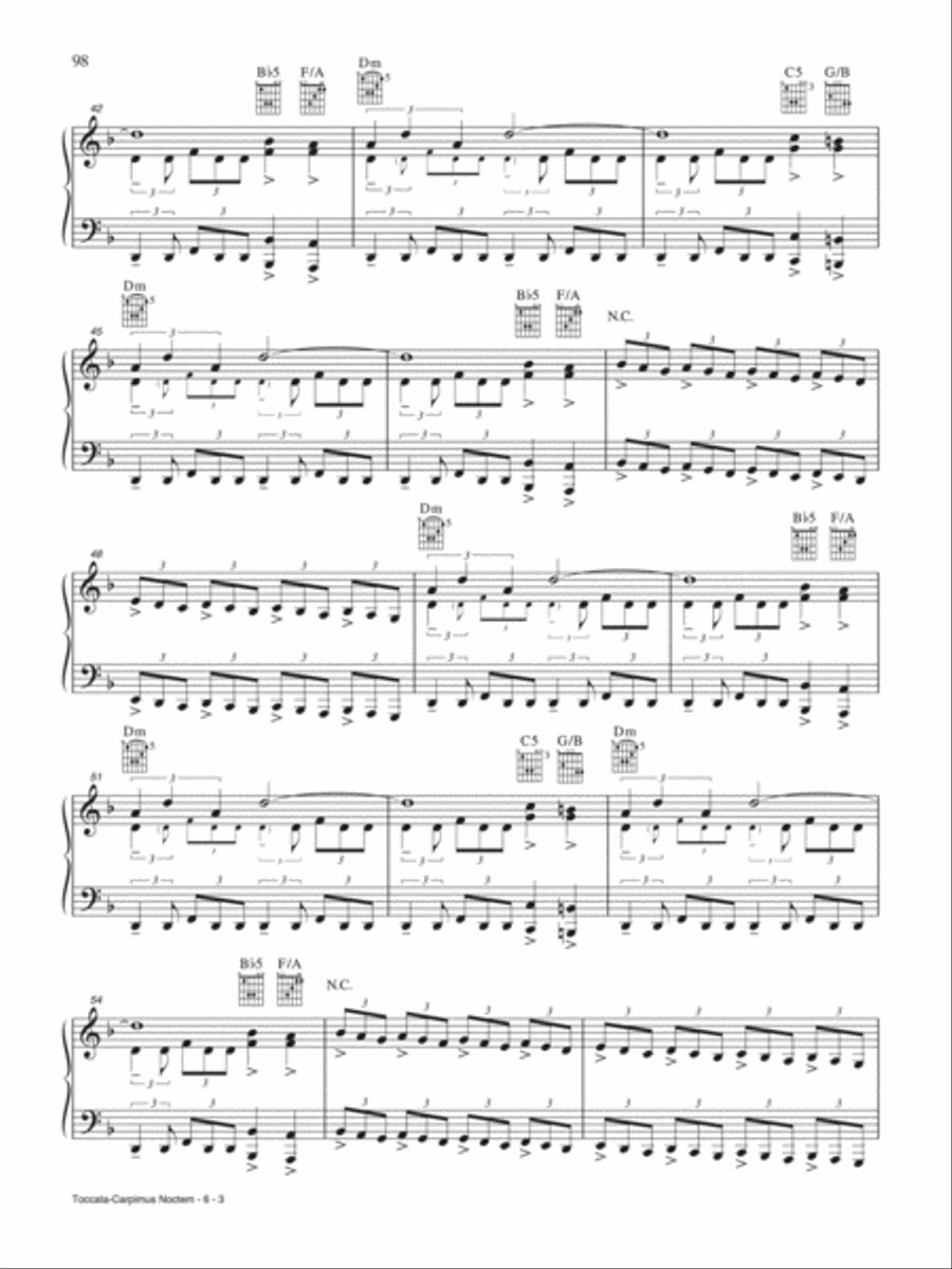Toccata-Carpimus Noctem Piano, Vocal, Guitar scores gallery preview page 3
