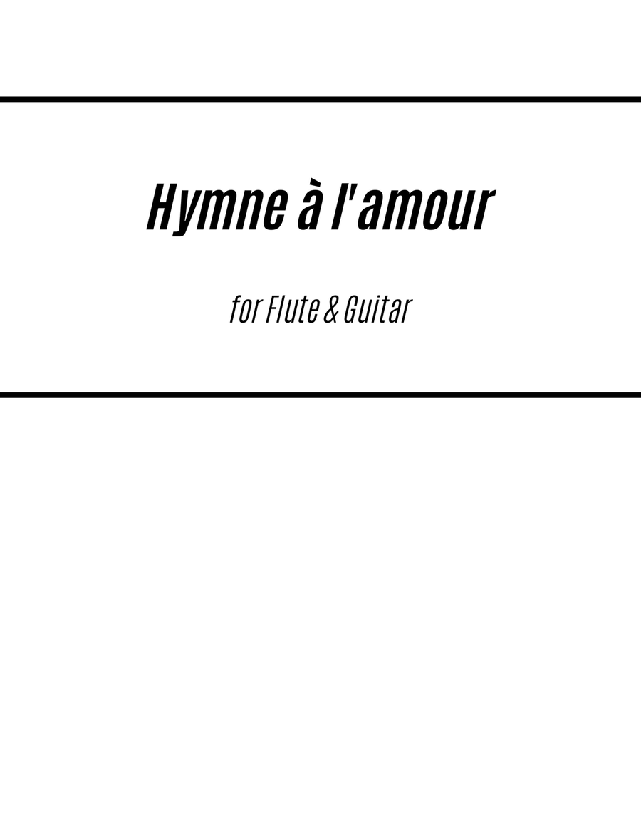 Hymne A L'amour Hymne A L'amour Flute scores gallery preview page 1