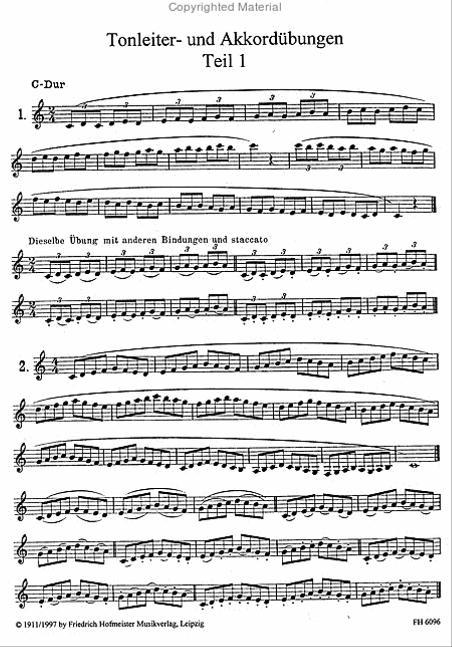Tonleiter- und Akkordübungen für Klarinette, Teil 1 Clarinet Solo scores gallery preview page 2