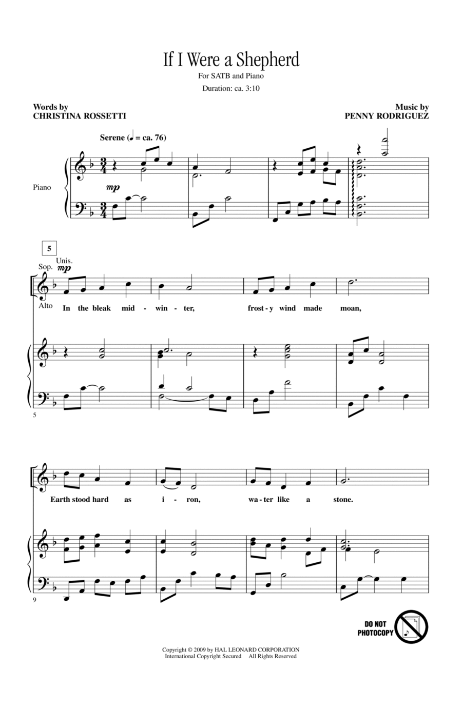 If I Were A Shepherd 4-Part scores gallery preview page 1