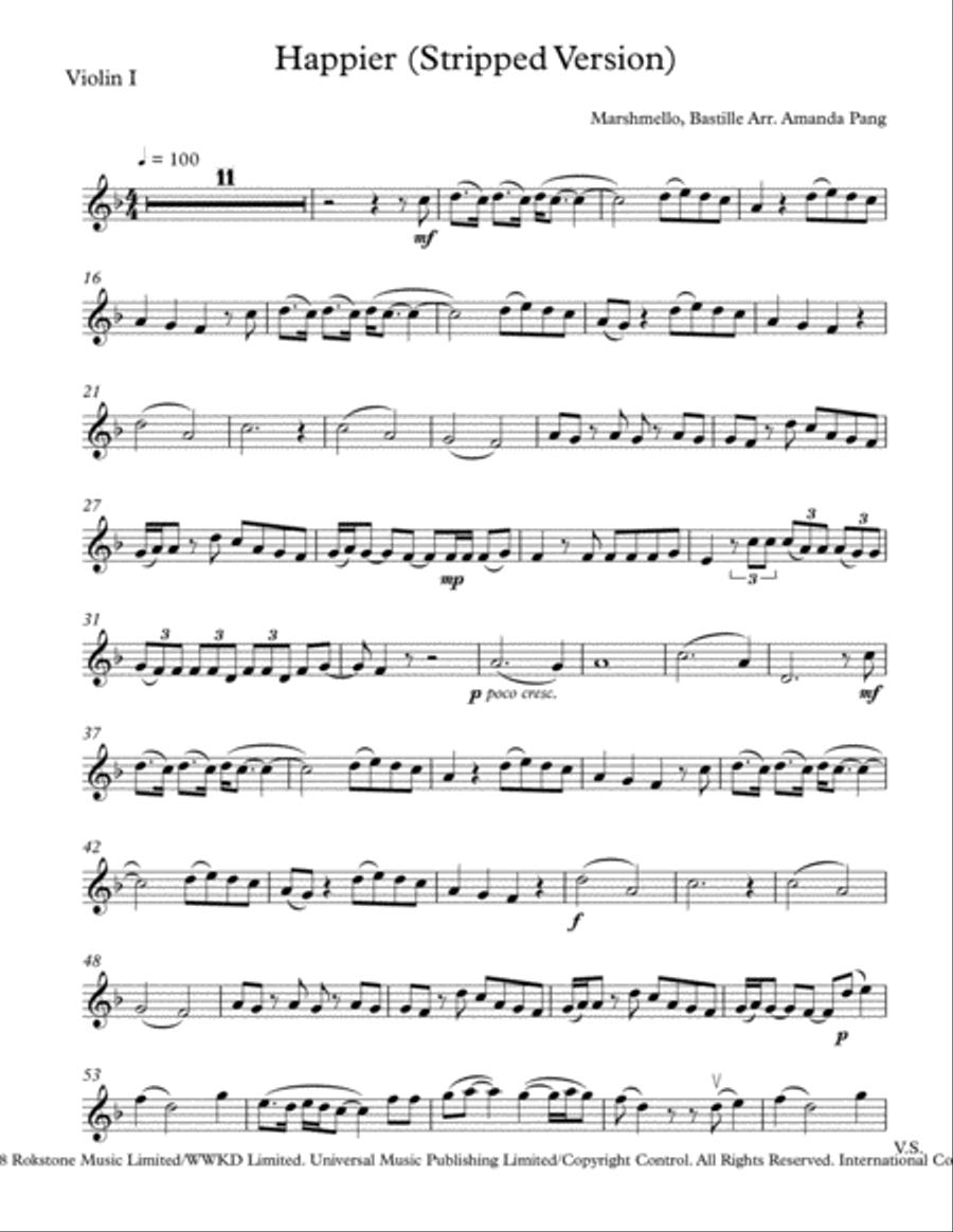 Happier Happier String Quartet scores gallery preview page 1