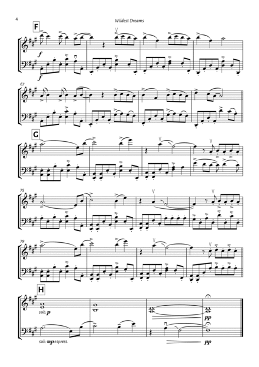 Wildest Dreams String Duet scores gallery preview page 4