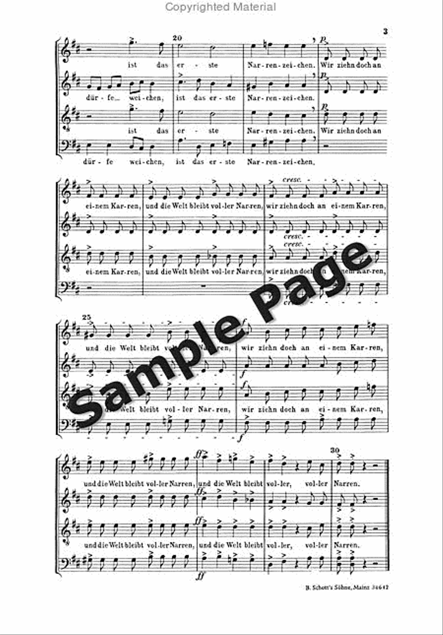 Stuermer B Narren Ueberall Op90/3 A Cappella scores gallery preview page 4