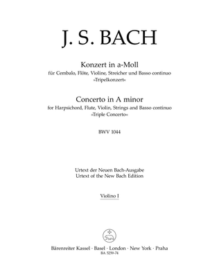 Concerto for Harpsichord, Flute, Violin, Strings and Basso continuo in A minor, BWV 1044 "Triple Concerto"
