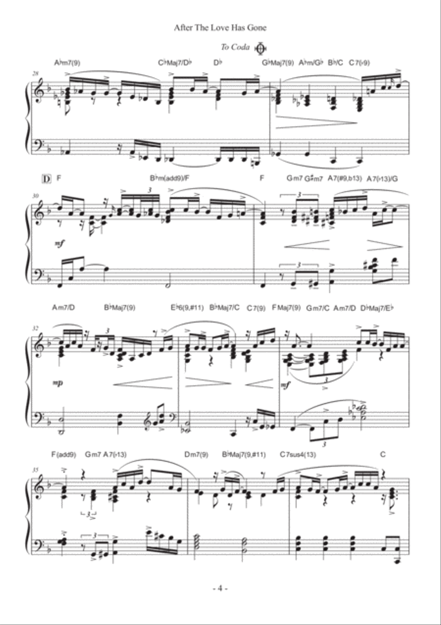 After The Love Has Gone Piano Solo scores gallery preview page 4
