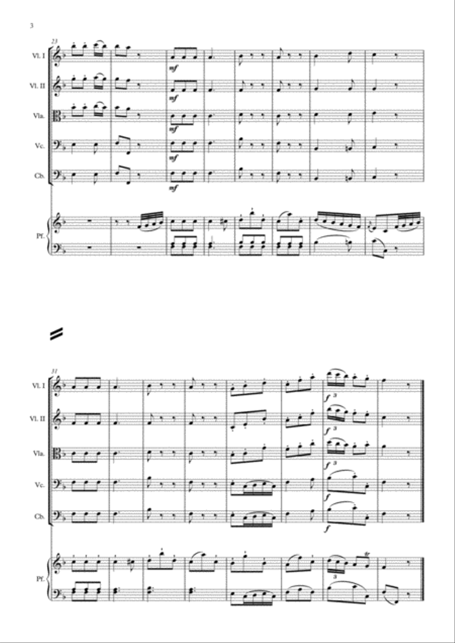 Allegro k. 15 a String Orchestra scores gallery preview page 3