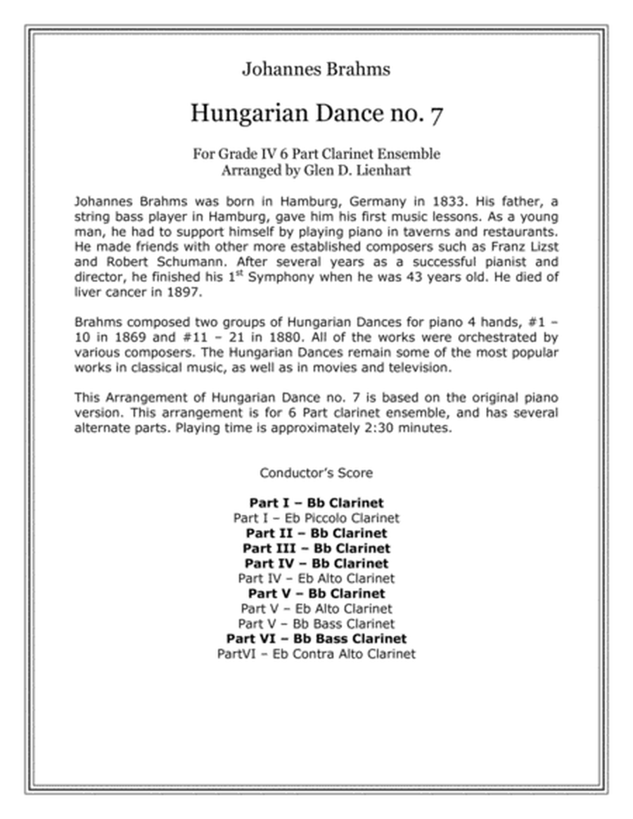 Hungarian Dance no. 7 image number null