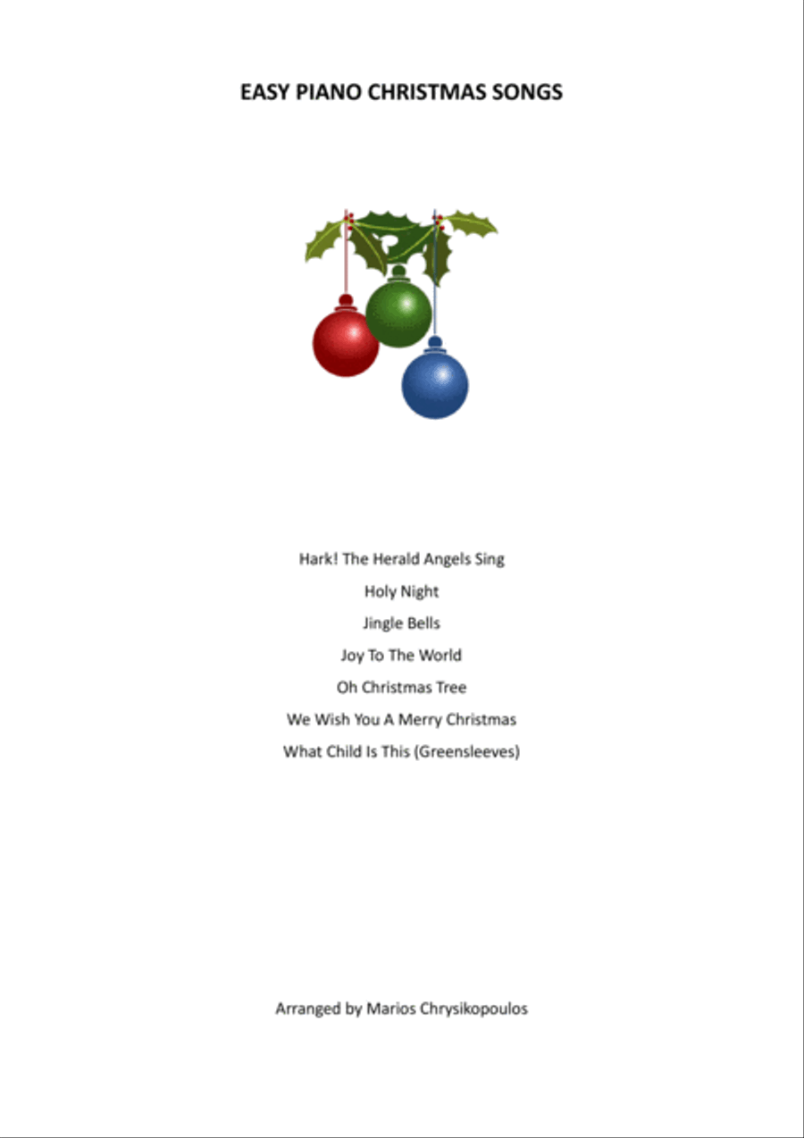 Easy Piano Christmas Songs Easy Piano scores gallery preview page 1