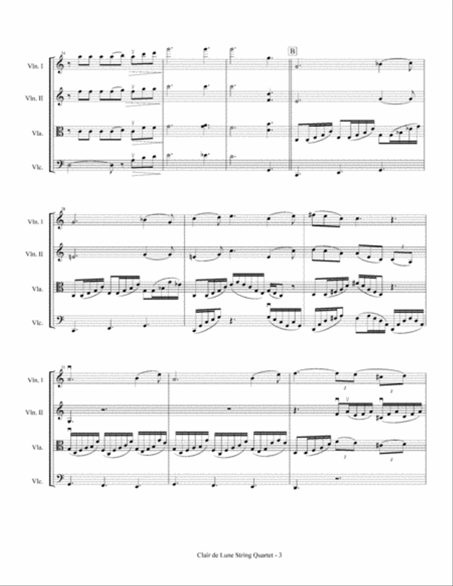 Clair de Lune (String Quartet) String Quartet scores gallery preview page 4