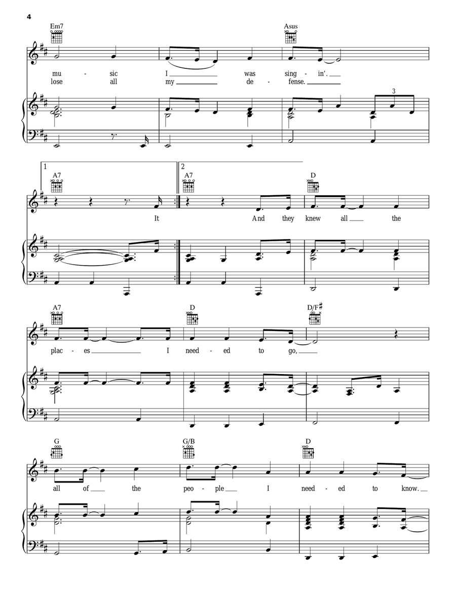 In The Hands Of Angels Piano, Vocal, Guitar scores gallery preview page 4