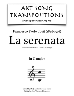Book cover for TOSTI: La serenata (transposed to C major)