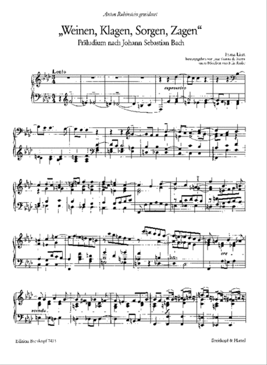 Weinen, Klagen, Sorgen, Zagen Piano Solo scores gallery preview page 2