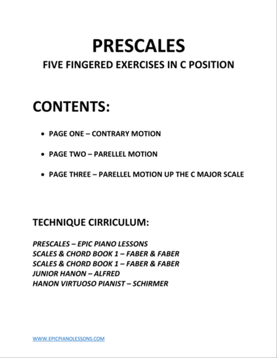Warm Ups & Prescales Piano Method scores gallery preview page 1