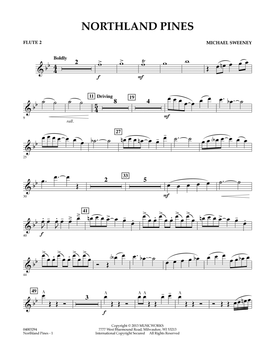 Northland Pines - Flute 2 Concert Band scores gallery preview page 1
