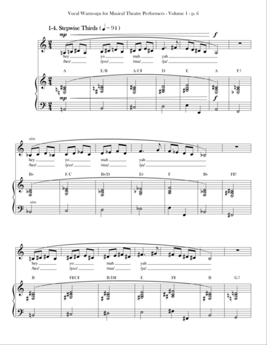 Vocal Warm-Ups for Musical Theatre Performers: Volume 1 Voice scores gallery preview page 6