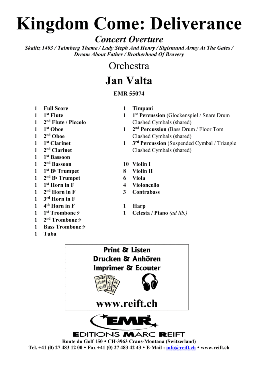 Kingdom Come: Deliverance (Score Only) Orchestra scores gallery preview page 1
