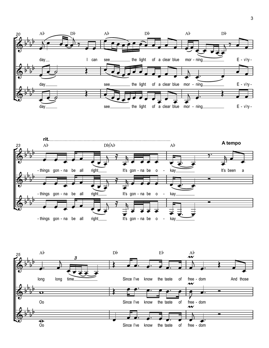 Light Of A Clear Blue Morning 3-Part scores gallery preview page 3