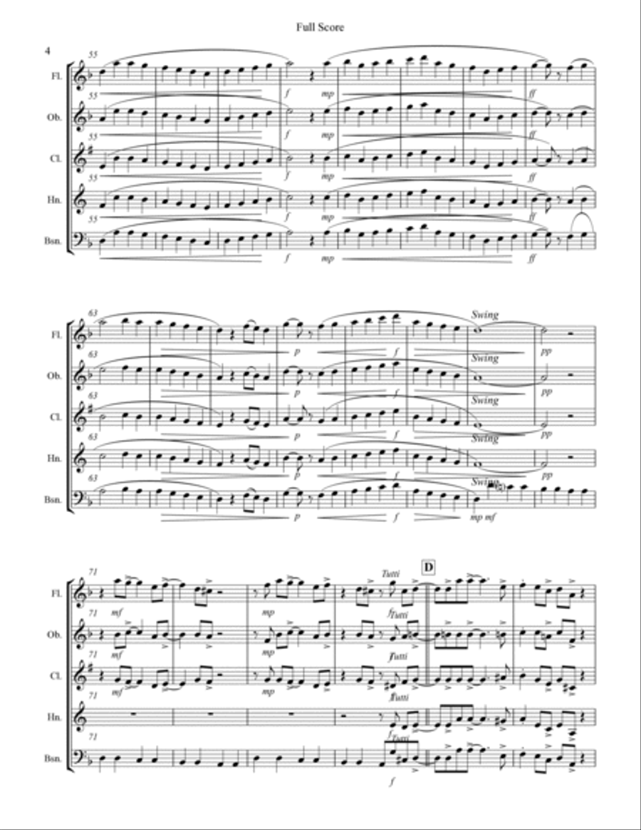God Rest Ye Merry Gentlemen (for Woodwind Quintet) Woodwind Quintet scores gallery preview page 5
