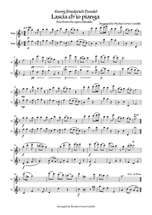 Handel - Lascia ch'io pianga for Flute Duet
