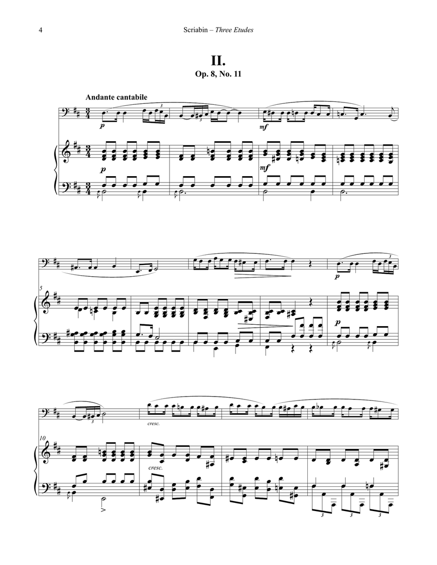 Three Etudes for Tuba or Bass Trombone and Piano Bass Trombone scores gallery preview page 4
