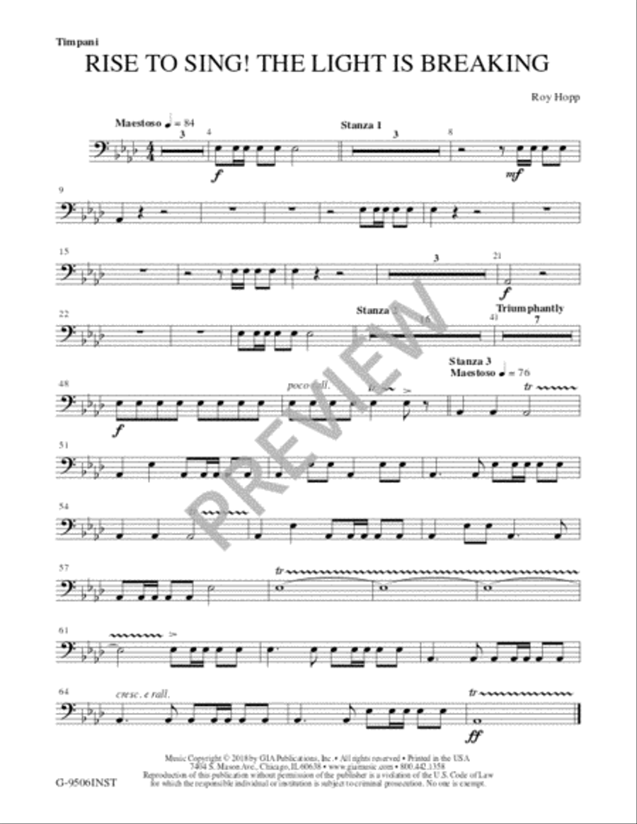 Rise to Sing! The Light is Breaking - Instrument edition Trombone scores gallery preview page 8