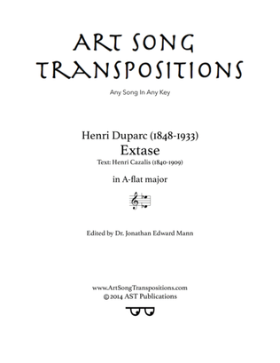 Book cover for DUPARC: Extase (transposed to A-flat major)