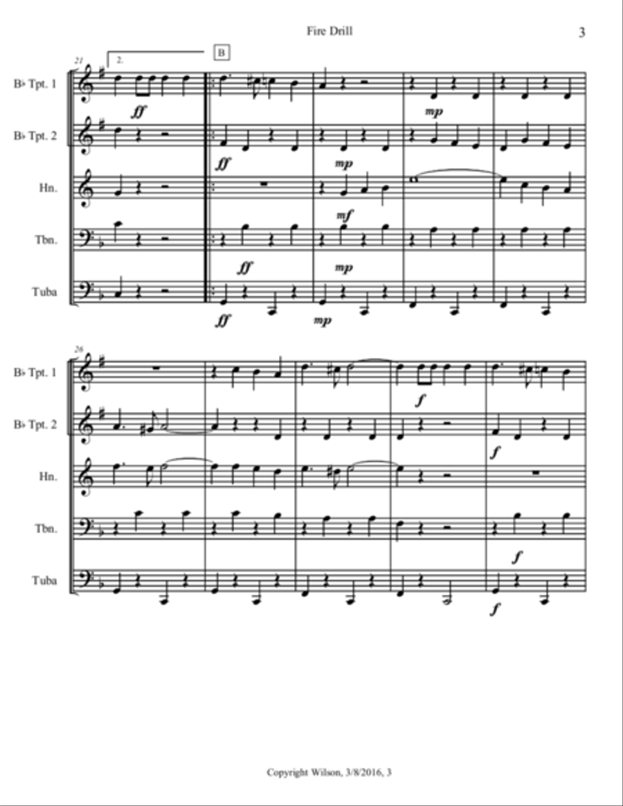 Fire Drill Brass Quintet scores gallery preview page 4