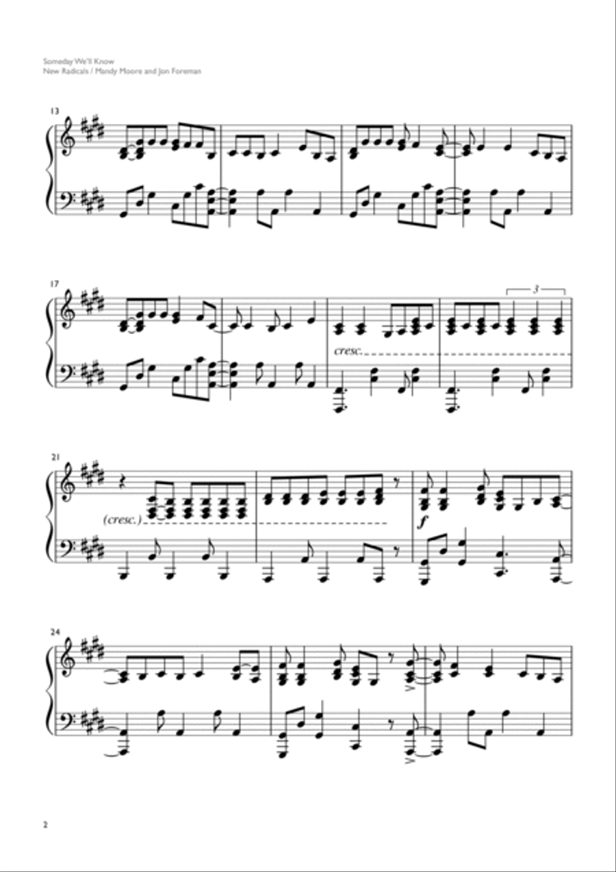 Someday We'll Know Someday We'll Know Piano Solo scores gallery preview page 2